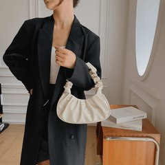 Cloud Pleated Hobo Shoulder Bag Solid Underarm Bag Women's Versatile Handbag