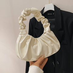 Cloud Pleated Hobo Shoulder Bag Solid Underarm Bag Women's Versatile Handbag