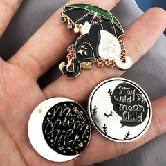 Magic Cat Moon Child Enamel Pin Men's Gift