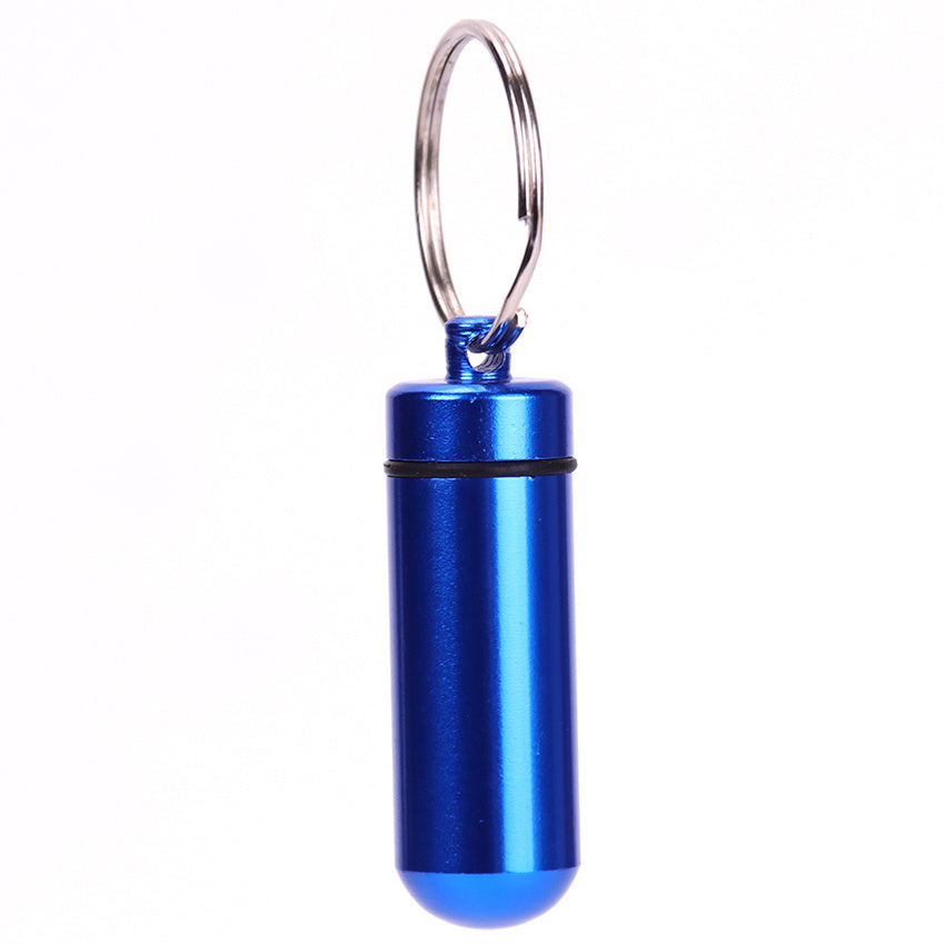 2pcs Waterproof Pill Boxes Keychain Aluminum Stainless Steel