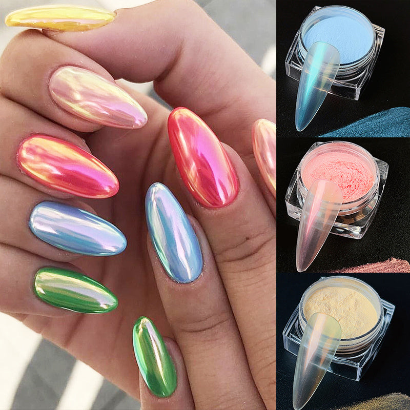 Magic Mirror Glitter Nail Art Powder for Women Girls
