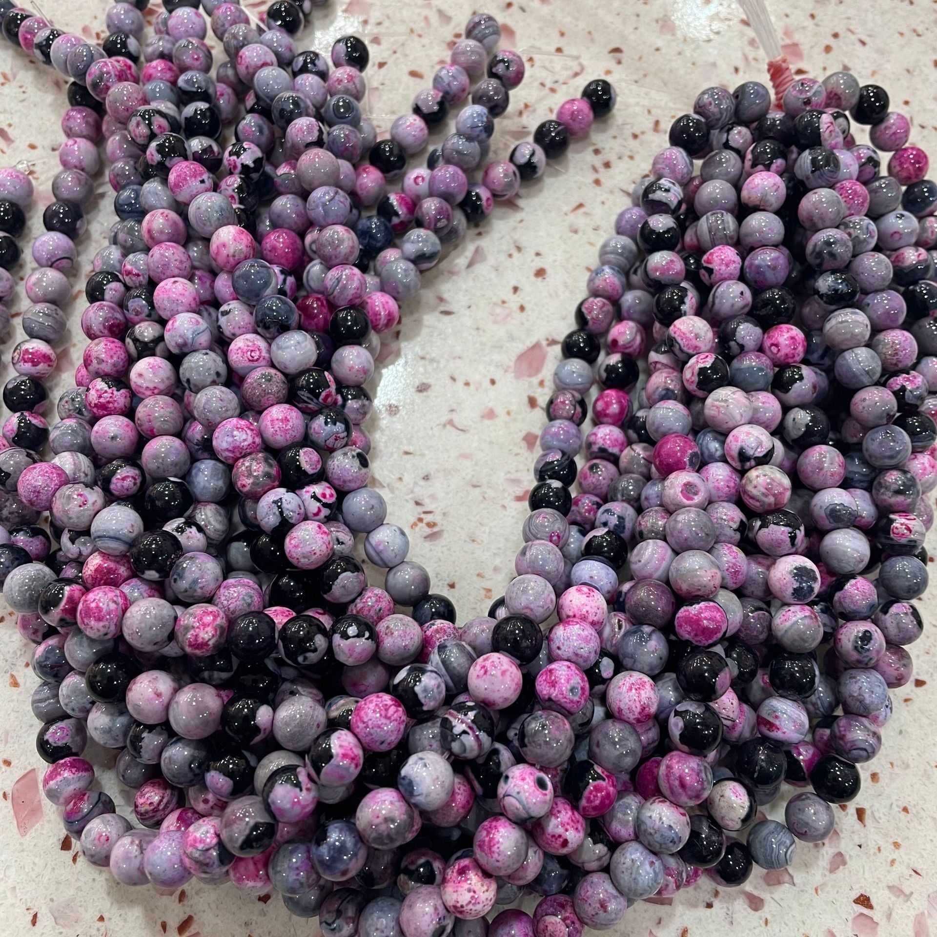 Rose Red Flame Agate Round Beads 10mm - Natural Stone Fire Agate Loose Beads