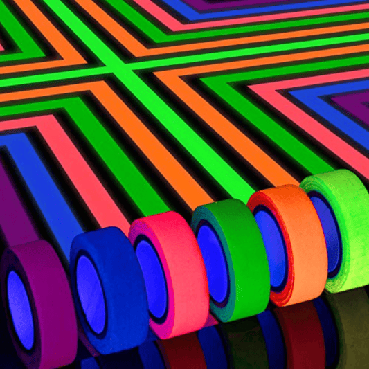 Whaline 6 Colors Neon Gaffer Cloth Tape UV Blacklight Glow