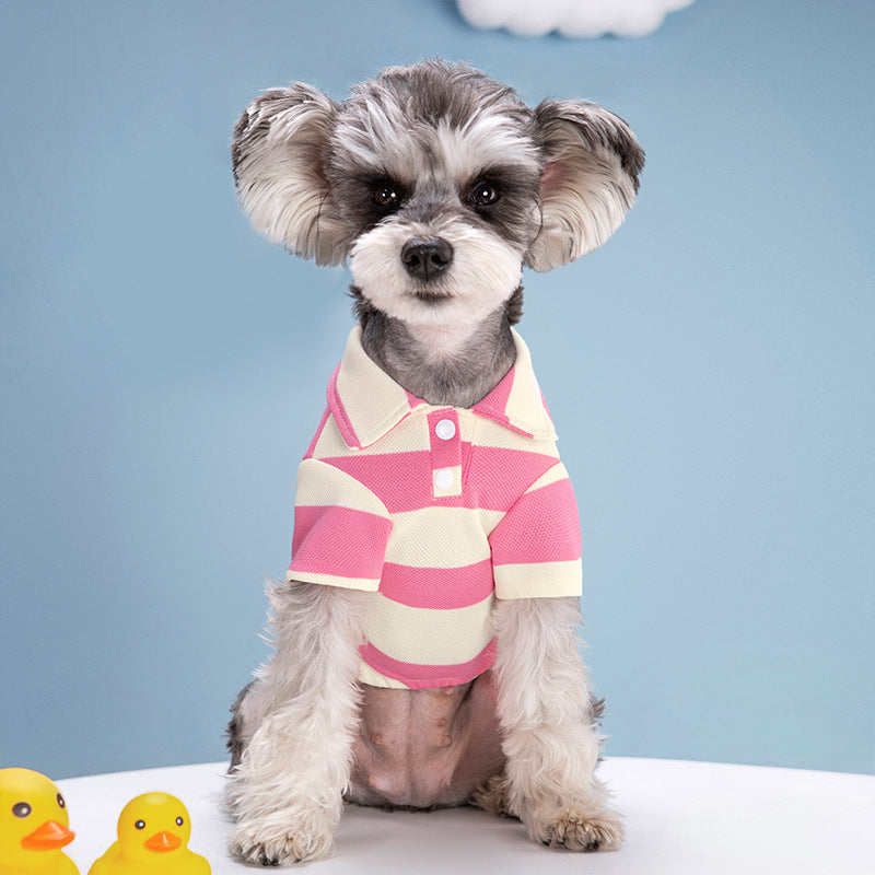 Summer Stripe Two Legged Dog Tee Shirt Small To Medium Dogs Lightweight