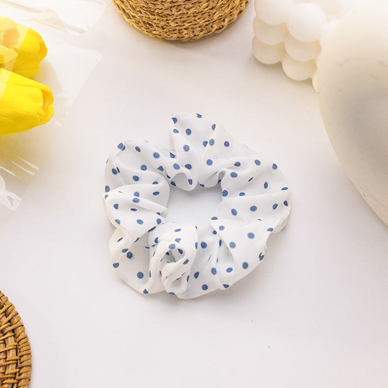 Large Plaid Polka Dot Scrunchie Hair Rope Sweet Headwear