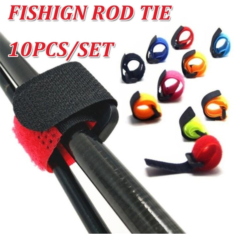 10pcs Fishing Rod Fixed Bundle Straps Assorted Sizes
