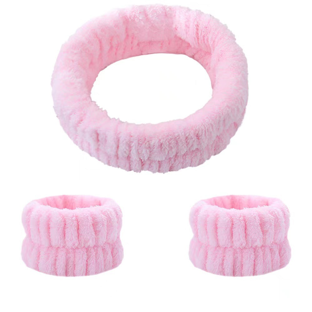Spa Headband Wrist Washband Set Shower Head Wraps