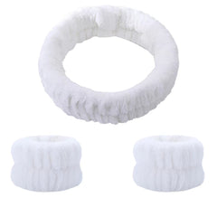 Spa Headband Wrist Washband Set Shower Head Wraps