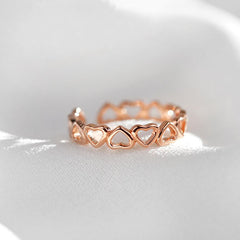 Hollow Heart Stainless Steel Ring Figure Silver Ring