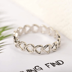 Hollow Heart Stainless Steel Ring Figure Silver Ring