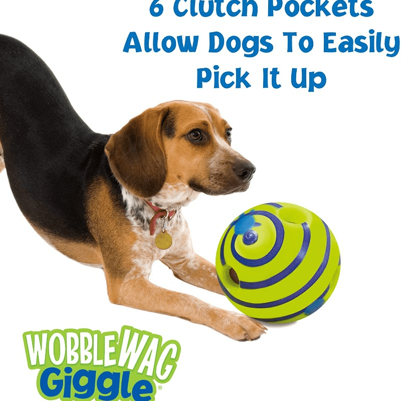 Giggle Ball Durable Interactive Dog Toys Green Wobble Wag Balls Funny Sounds