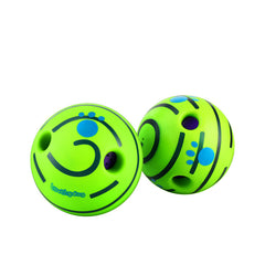Giggle Ball Durable Interactive Dog Toys Green Wobble Wag Balls Funny Sounds