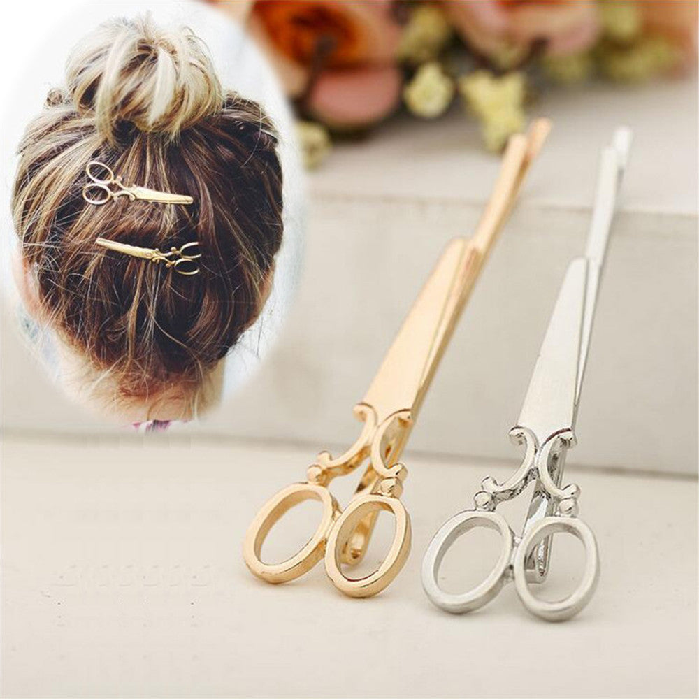 Scissor Shaped Hairpin Punk Hair Clip for Women Girls Hair