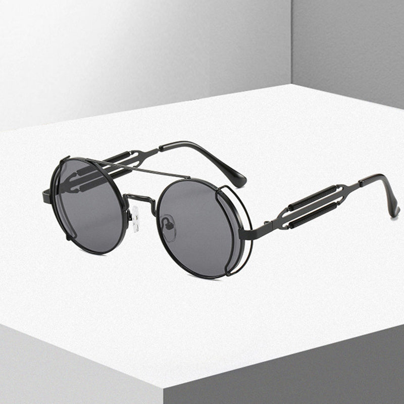 Y2K Steampunk Sunglasses Retro Spring Temple Gothic Metal UV400