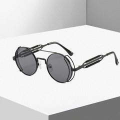 Y2K Steampunk Sunglasses Retro Spring Temple Gothic Metal UV400