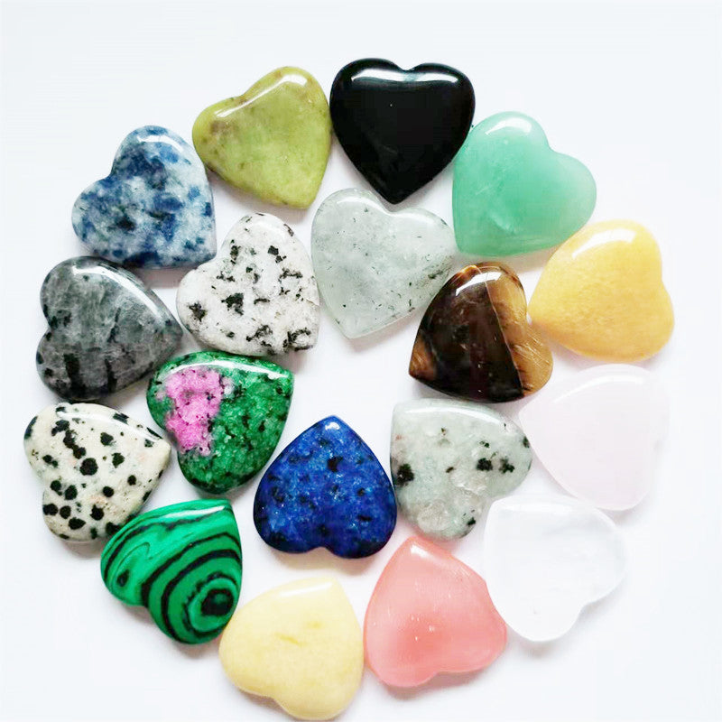 5pcs Natural Crystal Love Heart Shaped Yoga Stone Healing Crystal