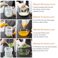 Reusable Mesh Filter Bag for Soy Nut Milk Tea Coffee Easy to Clean