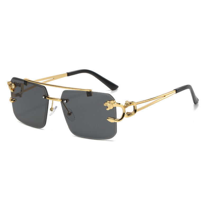 Men's Tiger Head Rimless Sunglasses for Street Photography