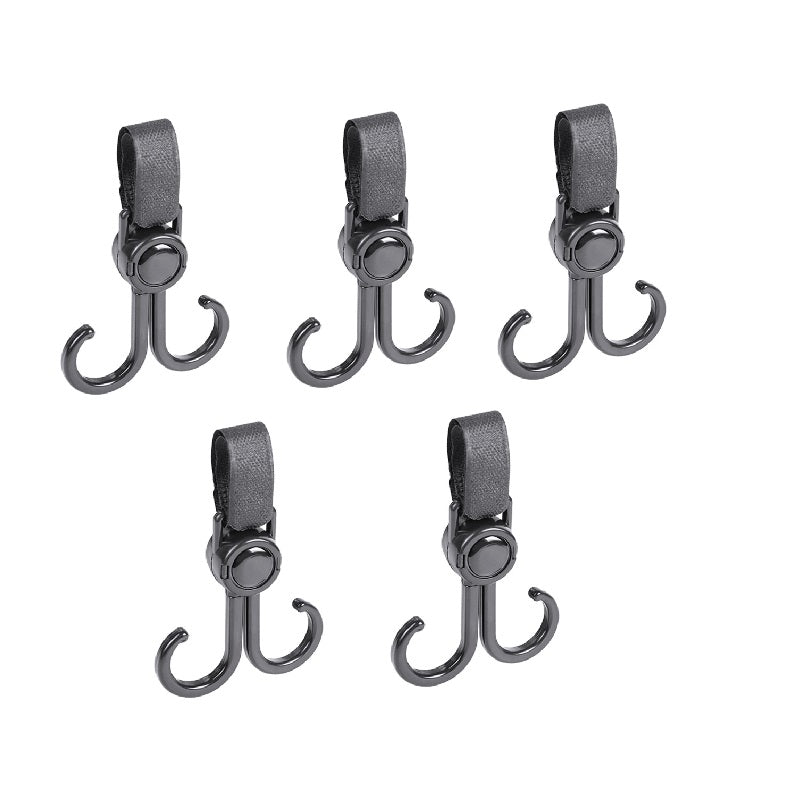 5pcs Hook Baby Stroller Hanger 360 Rotation Cart Hook And Loop Fastener