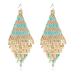 Cubic Bead Tassel Drop Earrings Women's Fashion Jewelry