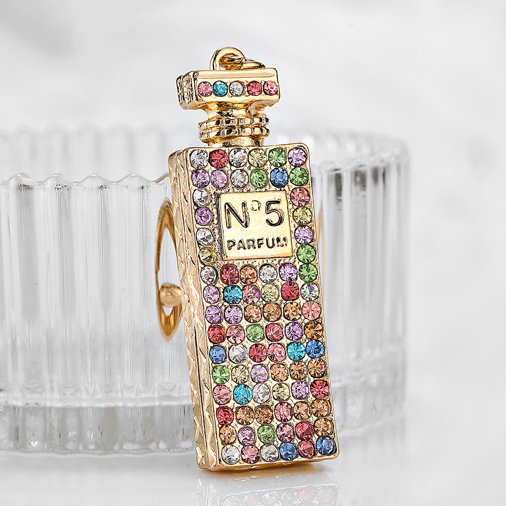 Rhinestone Perfume Keychain for Women Girls Bag Charms