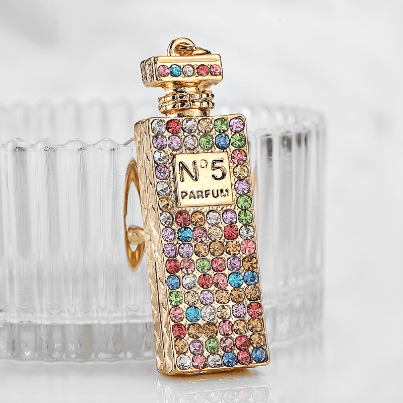 Rhinestone Perfume Keychain for Women Girls Bag Charms