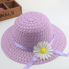 Sunflower Straw Hat for Kids Beachwear