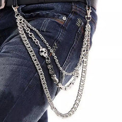 Metal Skull Waist Pants Chain Punk Hip Hop Key Ring Jewelry Unisex Keychain