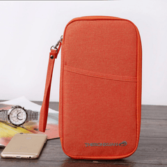 Solid Portable Clutch Bag Zipper Credit Card Wallet