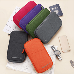 Solid Portable Clutch Bag Zipper Credit Card Wallet