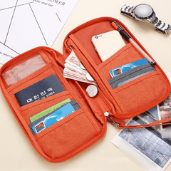 Solid Portable Clutch Bag Zipper Credit Card Wallet