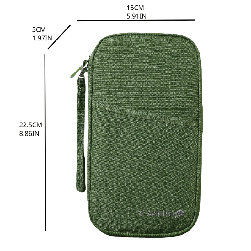 Solid Portable Clutch Bag Zipper Credit Card Wallet