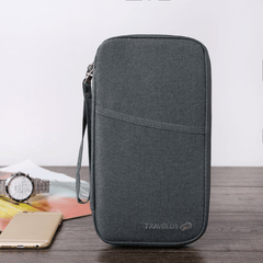 Solid Portable Clutch Bag Zipper Credit Card Wallet