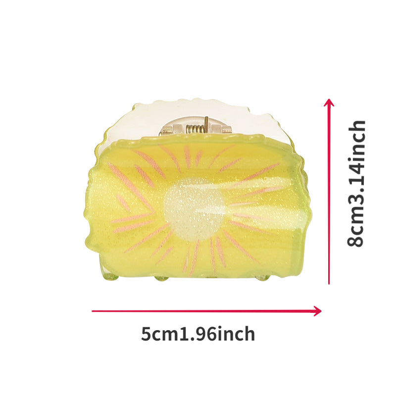 Fruit Rainbow Hair Claw Mini Shark Claw Braid Hair Clip Ponytail Holder