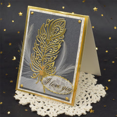 1pc Feather Cutting Dies Metal Stencil DIY Scrapbooking Craft Card Background