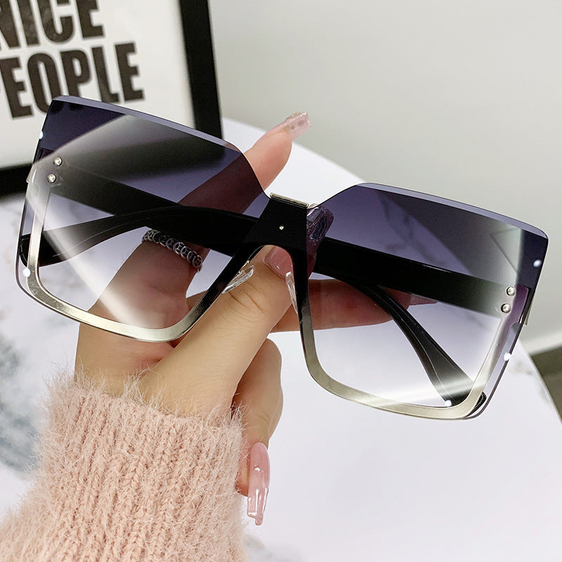 Ombre Rimless Sunglasses UV400 Sun Shades for Beach Travel