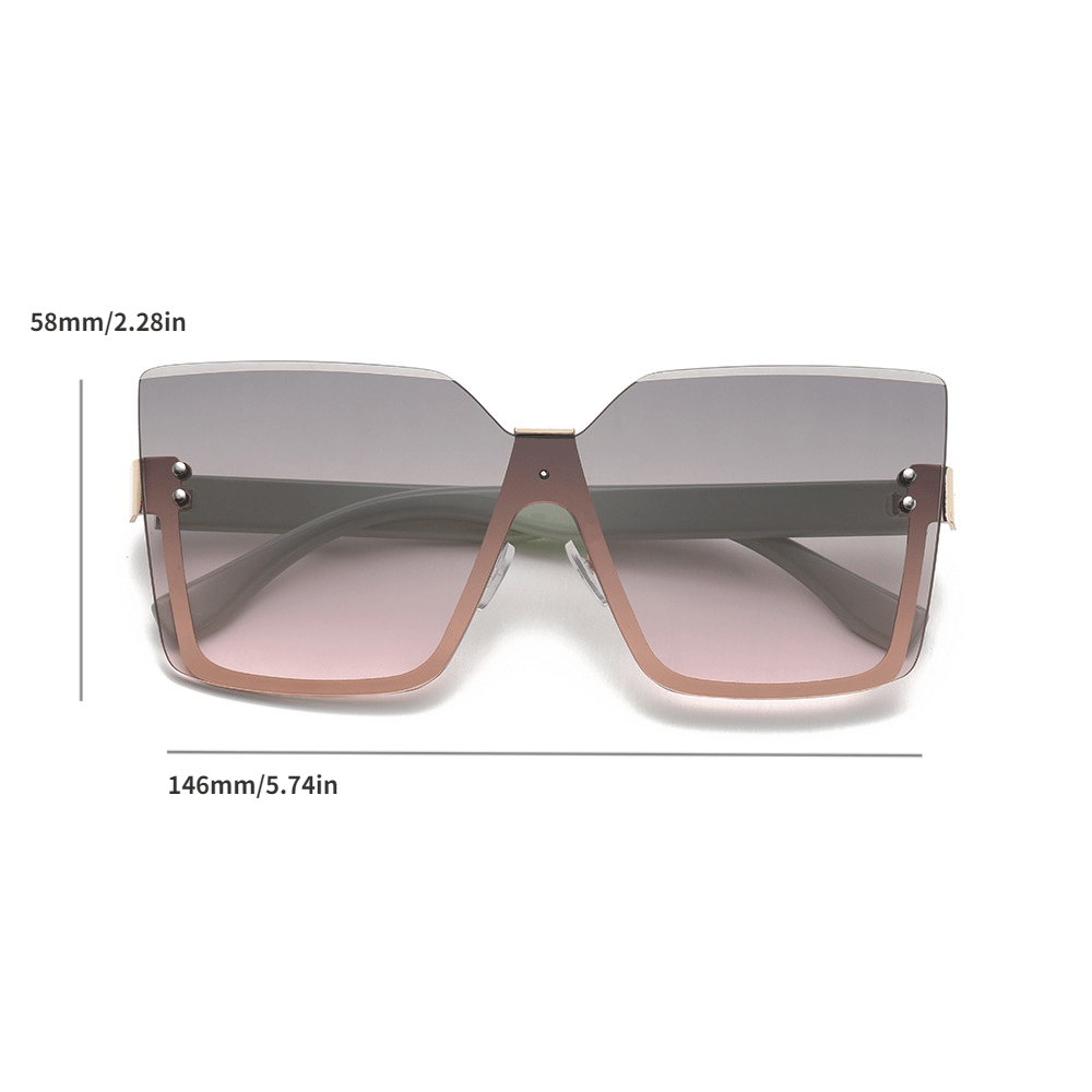 Ombre Rimless Sunglasses UV400 Sun Shades for Beach Travel