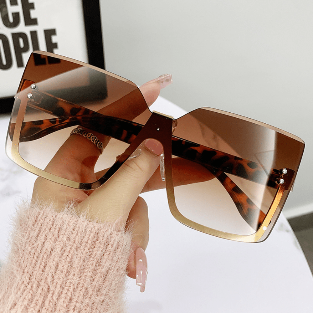 Ombre Rimless Sunglasses UV400 Sun Shades for Beach Travel