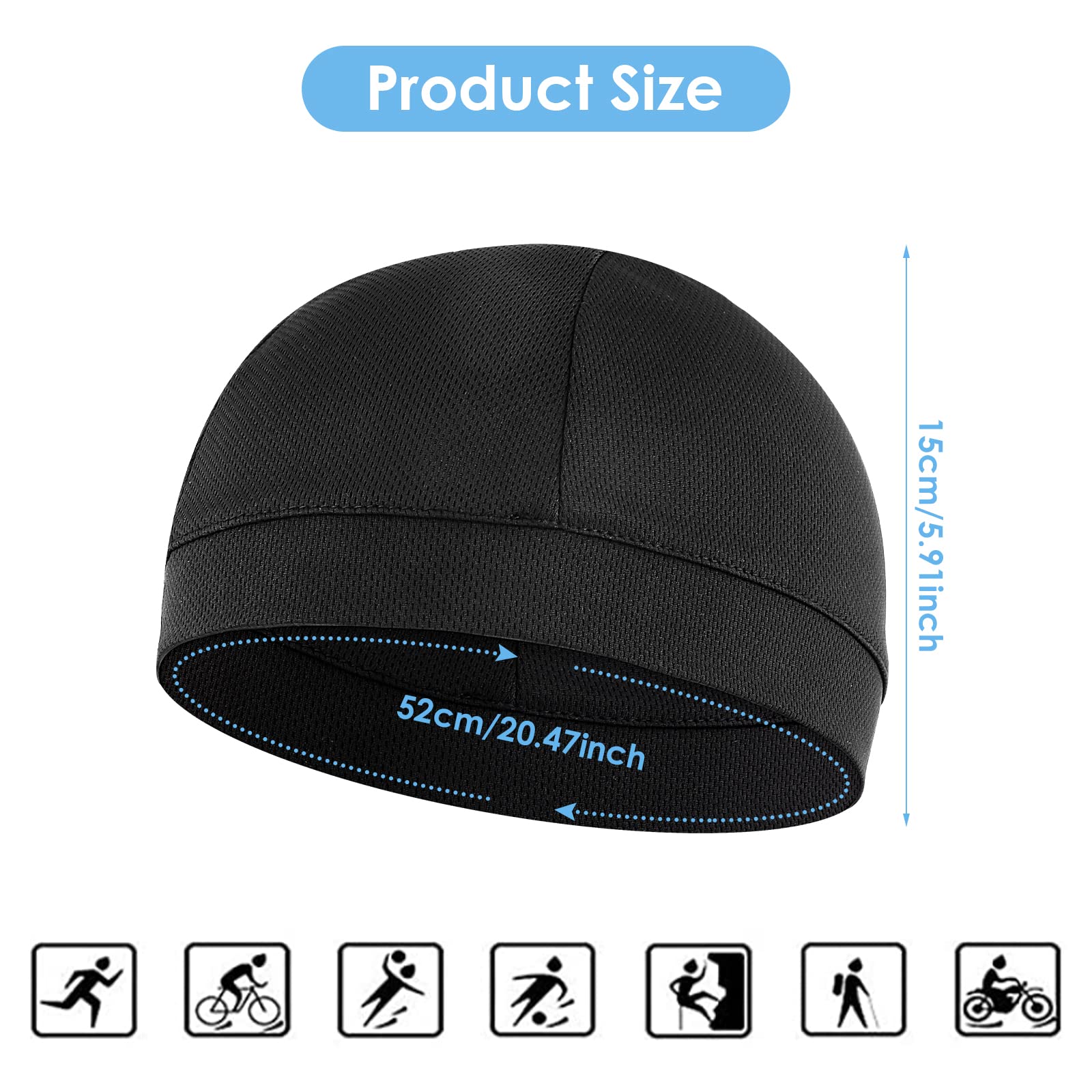 Breathable Stretch Skull Cap Helmet Liner for Men/Women