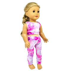 Butterfly Pattern Yoga Suit Doll Clothes Set for 45-72 cm Girl Dolls