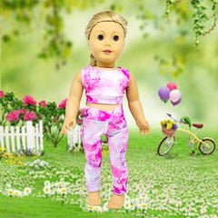 Butterfly Pattern Yoga Suit Doll Clothes Set for 45-72 cm Girl Dolls