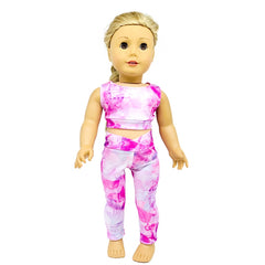 Butterfly Pattern Yoga Suit Doll Clothes Set for 45-72 cm Girl Dolls
