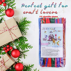 Pipe Cleaners Craft Chenille Stems 100pcs Assorted Colors 6mm X 12in