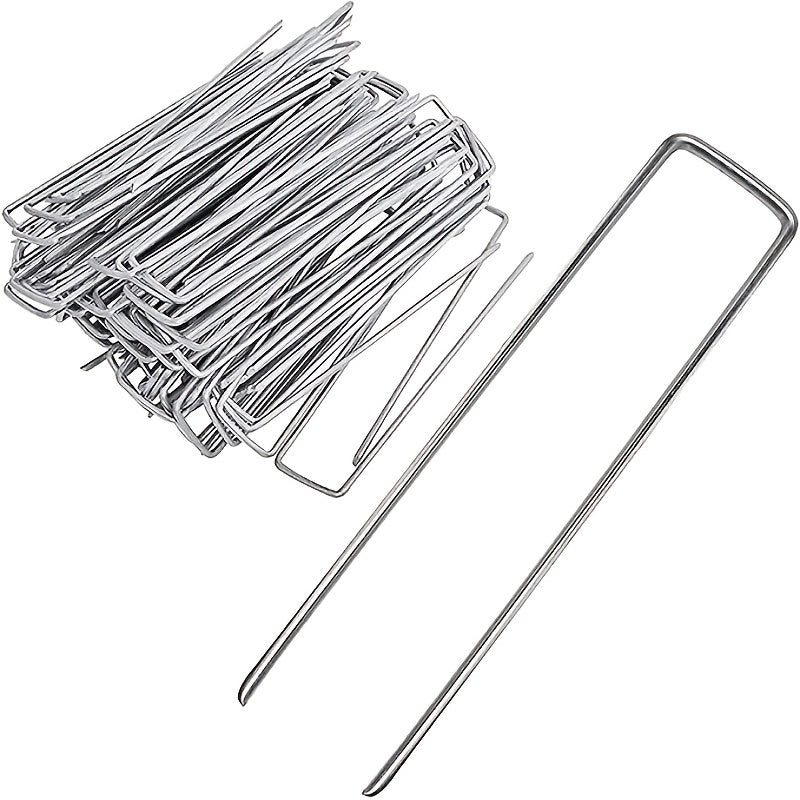 50pcs Galvanized Garden Stakes for Weed Fabric Landscape & Camping Tents