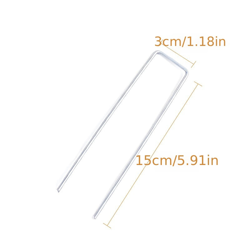 50pcs Galvanized Garden Stakes for Weed Fabric Landscape & Camping Tents