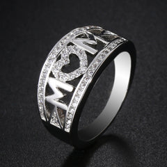 Silver Plated Zircon Ring for Mother