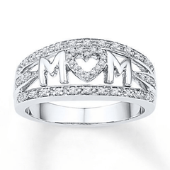 Silver Plated Zircon Ring for Mother