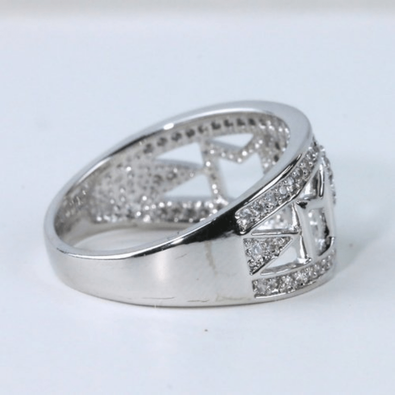 Silver Plated Zircon Ring for Mother