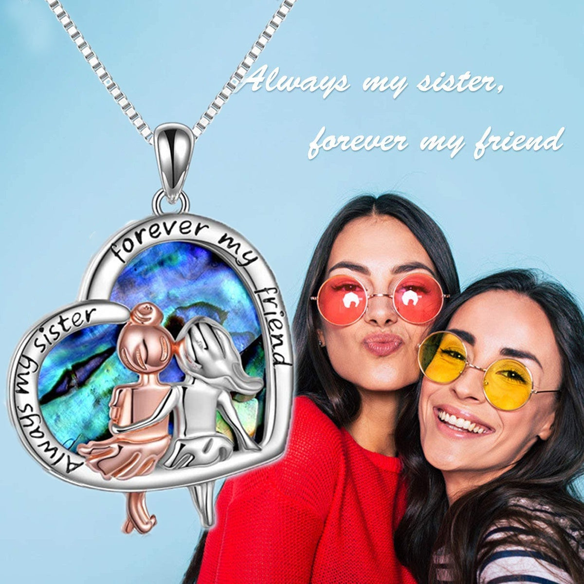 Girl's Granddaughter Infinity Love Sisters Necklace - Birthday Jewelry