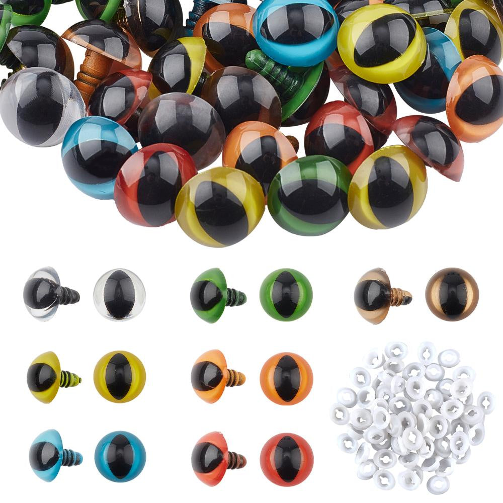 Plastic Safety Eyes for Crafts, Crochet Toys, Stuffed Animals - Mixed